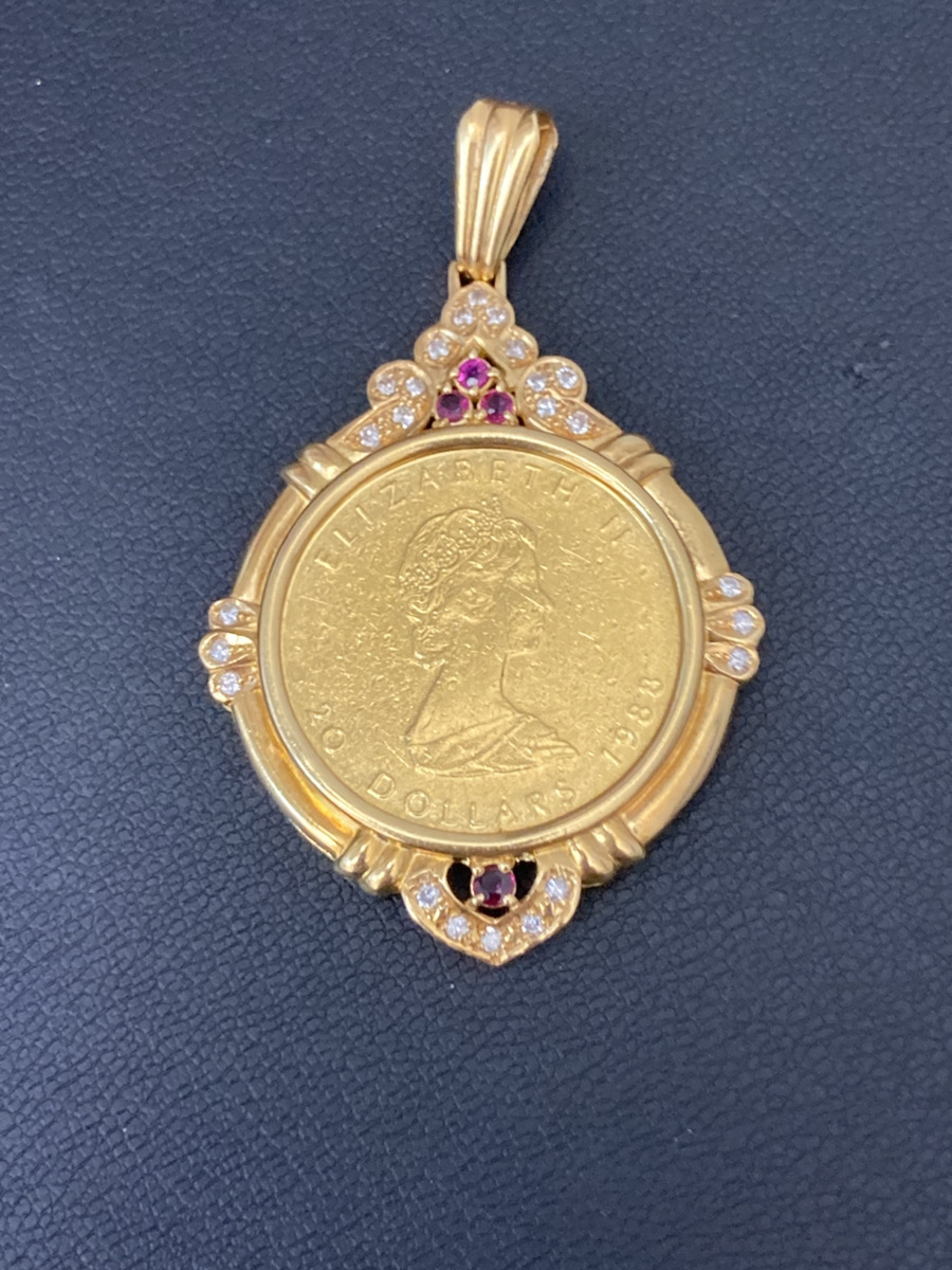 ルビーダイヤK24×K18コイントップをお買取りさせて頂きました♪